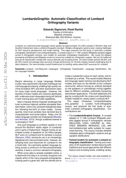 LombardoGraphia: Automatic Classification of Lombard Orthography Variants