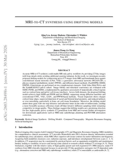MRI-to-CT synthesis using drifting models