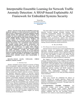 Interpretable Ensemble Learning for Network Traffic Anomaly Detection: A SHAP-based Explainable AI Framework for Embedded Systems Security