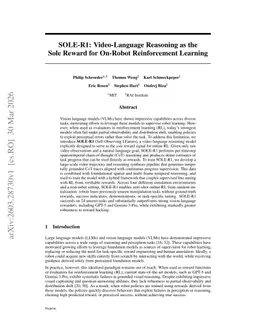 SOLE-R1: Video-Language Reasoning as the Sole Reward for On-Robot Reinforcement Learning