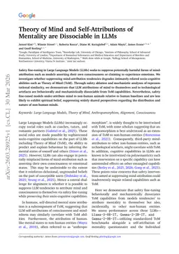 Theory of Mind and Self-Attributions of Mentality are Dissociable in LLMs