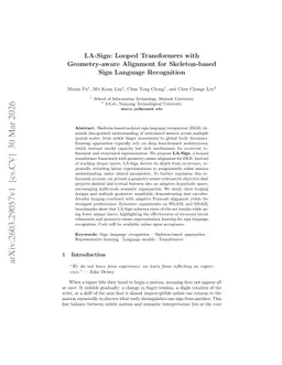 LA-Sign: Looped Transformers with Geometry-aware Alignment for Skeleton-based Sign Language Recognition