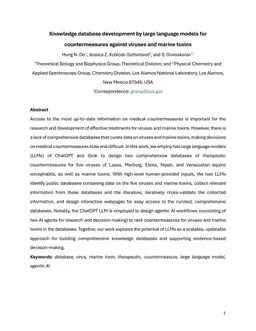 Knowledge database development by large language models for countermeasures against viruses and marine toxins