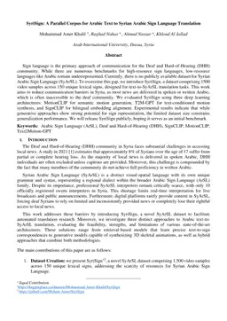 SyriSign: A Parallel Corpus for Arabic Text to Syrian Arabic Sign Language Translation