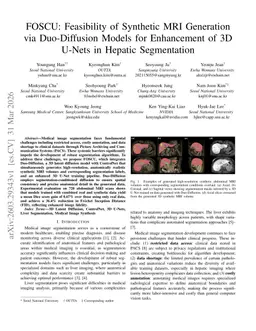 FOSCU: Feasibility of Synthetic MRI Generation via Duo-Diffusion Models for Enhancement of 3D U-Nets in Hepatic Segmentation