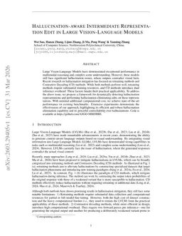 Hallucination-aware intermediate representation edit in large vision-language models