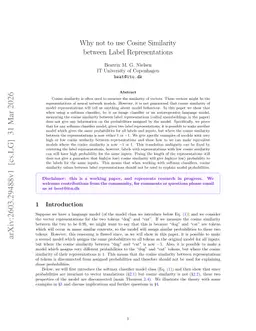 Why not to use Cosine Similarity between Label Representations