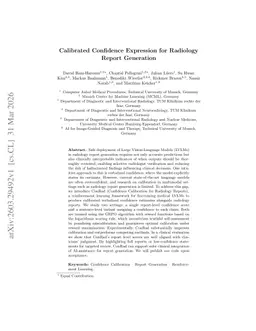 Calibrated Confidence Expression for Radiology Report Generation