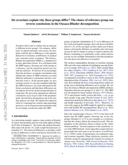 Do covariates explain why these groups differ? The choice of reference group can reverse conclusions in the Oaxaca-Blinder decomposition