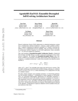 AgenticRS-EnsNAS: Ensemble-Decoupled Self-Evolving Architecture Search