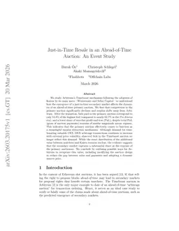 Just-in-Time Resale in an Ahead-of-Time Auction: An Event Study