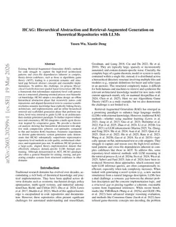 HCAG: Hierarchical Abstraction and Retrieval-Augmented Generation on Theoretical Repositories with LLMs