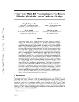 Transferable Multi-Bit Watermarking Across Frozen Diffusion Models via Latent Consistency Bridges