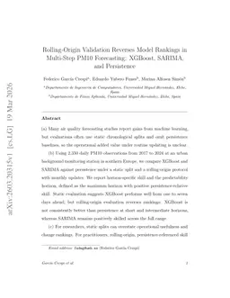 Rolling-Origin Validation Reverses Model Rankings in Multi-Step PM10 Forecasting: XGBoost, SARIMA, and Persistence
