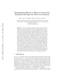 Benchmarking Efficient & Effective Camera Pose Estimation Strategies for Novel View Synthesis