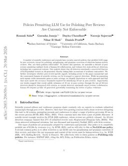 Policies Permitting LLM Use for Polishing Peer Reviews Are Currently Not Enforceable