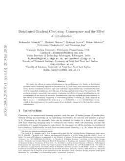 Distributed Gradient Clustering: Convergence and the Effect of Initialization