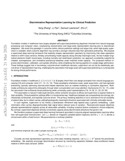 Discriminative Representation Learning for Clinical Prediction