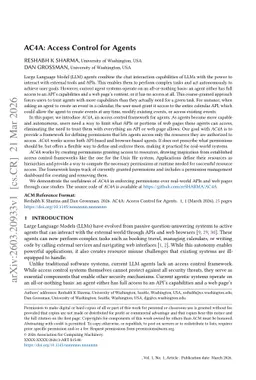 AC4A: Access Control for Agents