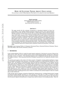 How AI Systems Think About Education: Analyzing Latent Preference Patterns in Large Language Models