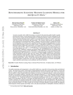 Benchmarking Scientific Machine Learning Models for Air Quality Data