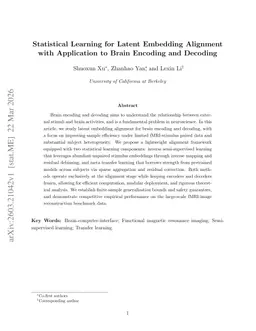 Statistical Learning for Latent Embedding Alignment with Application to Brain Encoding and Decoding