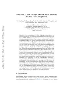 One Pool Is Not Enough: Multi-Cluster Memory for Practical Test-Time Adaptation