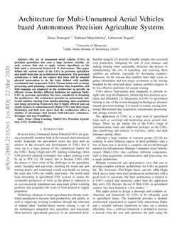 Architecture for Multi-Unmanned Aerial Vehicles based Autonomous Precision Agriculture Systems