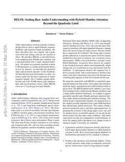 HELIX: Scaling Raw Audio Understanding with Hybrid Mamba-Attention Beyond the Quadratic Limit