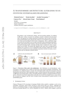 A transformer architecture alteration to incentivise externalised reasoning