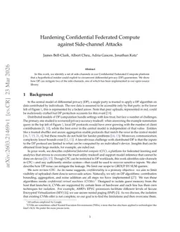 Hardening Confidential Federated Compute against Side-channel Attacks