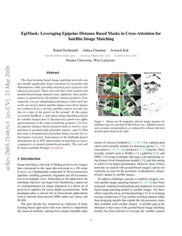 EpiMask: Leveraging Epipolar Distance Based Masks in Cross-Attention for Satellite Image Matching