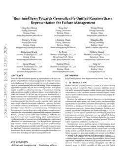 RuntimeSlicer: Towards Generalizable Unified Runtime State Representation for Failure Management