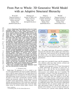 From Part to Whole: 3D Generative World Model with an Adaptive Structural Hierarchy