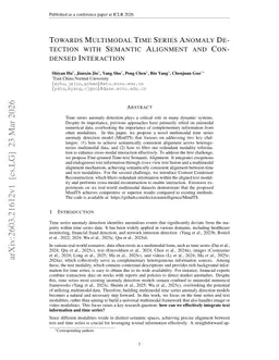 Towards Multimodal Time Series Anomaly Detection with Semantic Alignment and Condensed Interaction