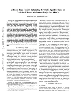 Collision-Free Velocity Scheduling for Multi-Agent Systems on Predefined Routes via Inexact-Projection ADMM