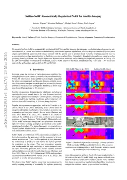 SatGeo-NeRF: Geometrically Regularized NeRF for Satellite Imagery