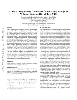 A Context Engineering Framework for Improving Enterprise AI Agents based on Digital-Twin MDP