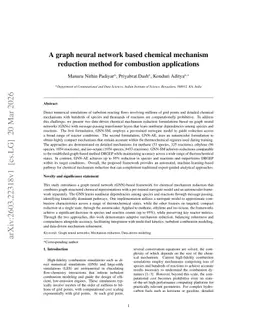 A graph neural network based chemical mechanism reduction method for combustion applications