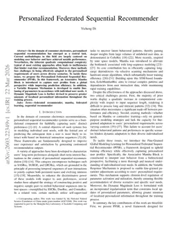 Personalized Federated Sequential Recommender