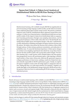 Sparse but Critical: A Token-Level Analysis of Distributional Shifts in RLVR Fine-Tuning of LLMs