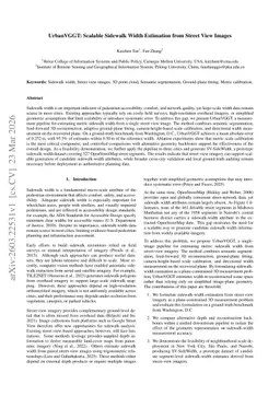 UrbanVGGT: Scalable Sidewalk Width Estimation from Street View Images