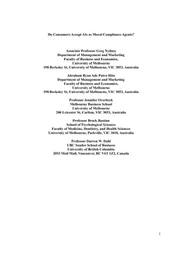 Do Consumers Accept AIs as Moral Compliance Agents?