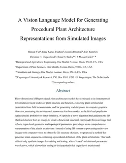 A Vision Language Model for Generating Procedural Plant Architecture Representations from Simulated Images