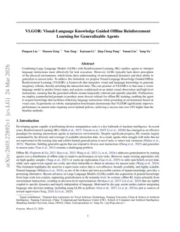 VLGOR: Visual-Language Knowledge Guided Offline Reinforcement Learning for Generalizable Agents