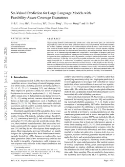 Set-Valued Prediction for Large Language Models with Feasibility-Aware Coverage Guarantees