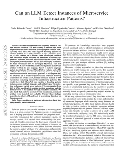 Can an LLM Detect Instances of Microservice Infrastructure Patterns?