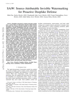 SAiW: Source-Attributable Invisible Watermarking for Proactive Deepfake Defense