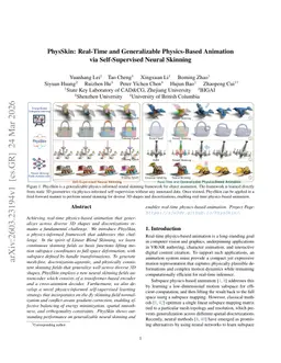 PhysSkin: Real-Time and Generalizable Physics-Based Animation via Self-Supervised Neural Skinning