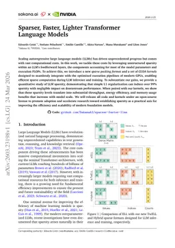 Sparser, Faster, Lighter Transformer Language Models